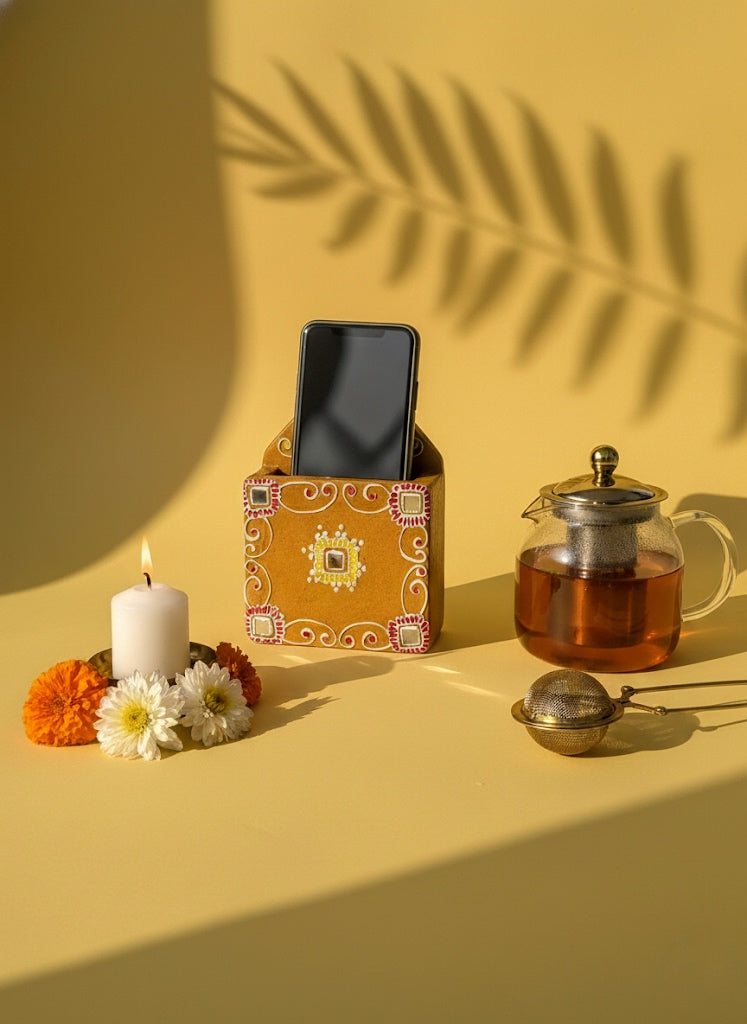 Natural Mobile Stand (Made from Desi Cow Dung)